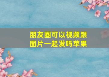 朋友圈可以视频跟图片一起发吗苹果