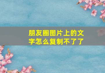 朋友圈图片上的文字怎么复制不了了