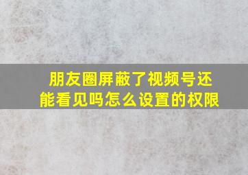 朋友圈屏蔽了视频号还能看见吗怎么设置的权限