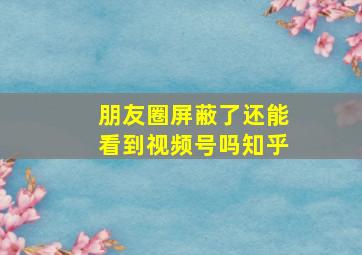 朋友圈屏蔽了还能看到视频号吗知乎