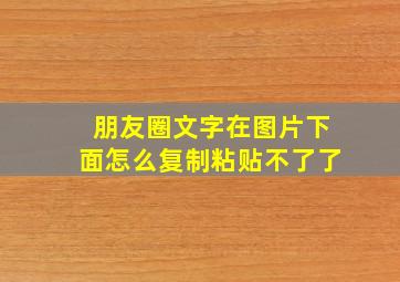 朋友圈文字在图片下面怎么复制粘贴不了了