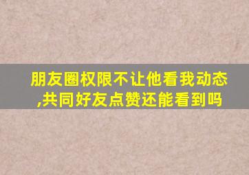 朋友圈权限不让他看我动态,共同好友点赞还能看到吗