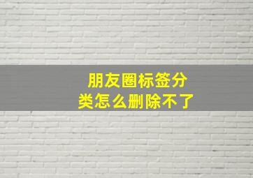 朋友圈标签分类怎么删除不了