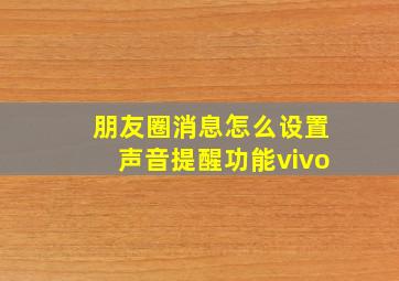 朋友圈消息怎么设置声音提醒功能vivo