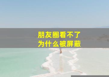 朋友圈看不了为什么被屏蔽