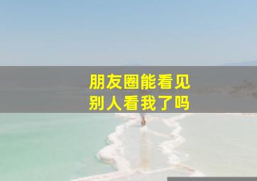 朋友圈能看见别人看我了吗