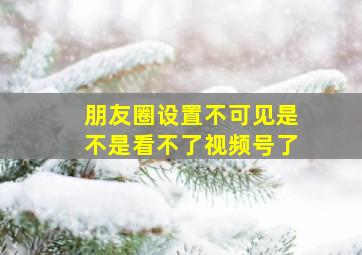 朋友圈设置不可见是不是看不了视频号了