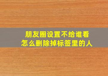 朋友圈设置不给谁看怎么删除掉标签里的人