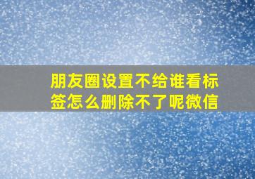 朋友圈设置不给谁看标签怎么删除不了呢微信