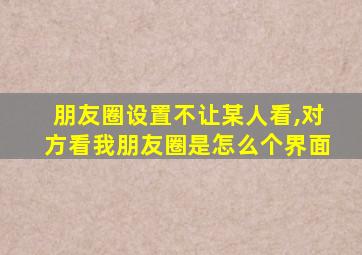 朋友圈设置不让某人看,对方看我朋友圈是怎么个界面