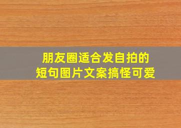 朋友圈适合发自拍的短句图片文案搞怪可爱