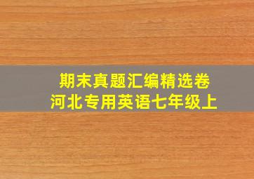 期末真题汇编精选卷河北专用英语七年级上