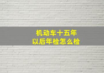 机动车十五年以后年检怎么检