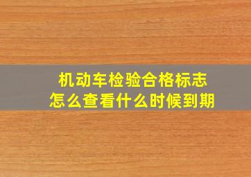 机动车检验合格标志怎么查看什么时候到期