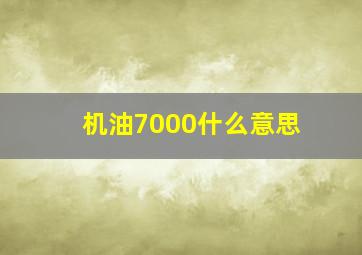 机油7000什么意思