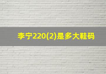 李宁220(2)是多大鞋码