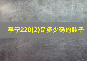 李宁220(2)是多少码的鞋子