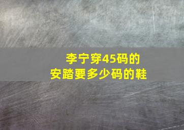 李宁穿45码的安踏要多少码的鞋