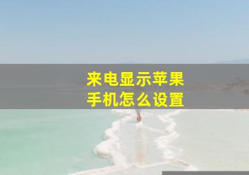 来电显示苹果手机怎么设置