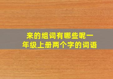 来的组词有哪些呢一年级上册两个字的词语