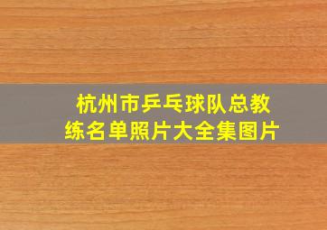 杭州市乒乓球队总教练名单照片大全集图片