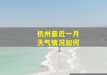 杭州最近一月天气情况如何