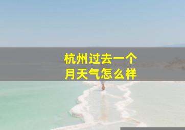 杭州过去一个月天气怎么样