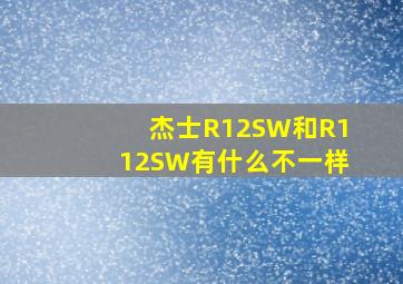 杰士R12SW和R112SW有什么不一样