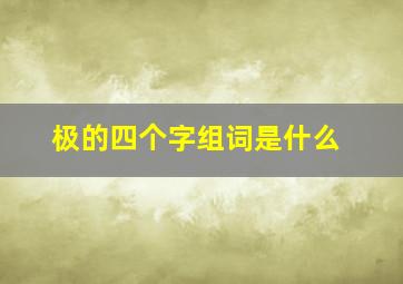 极的四个字组词是什么