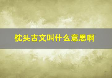 枕头古文叫什么意思啊