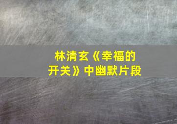 林清玄《幸福的开关》中幽默片段