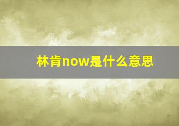 林肯now是什么意思