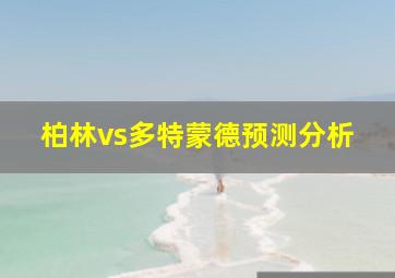 柏林vs多特蒙德预测分析