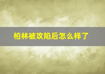 柏林被攻陷后怎么样了