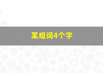 某组词4个字