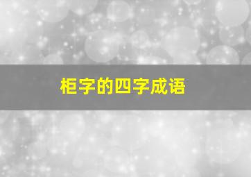 柜字的四字成语