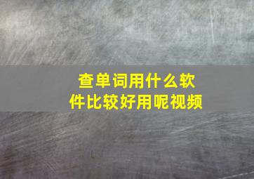 查单词用什么软件比较好用呢视频