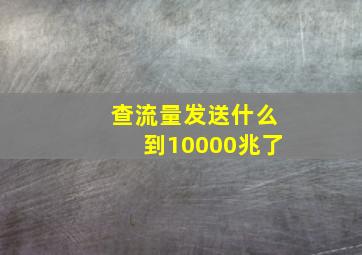 查流量发送什么到10000兆了