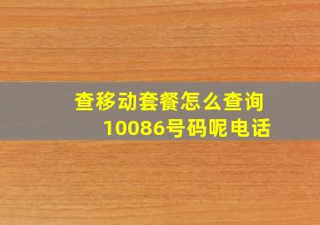 查移动套餐怎么查询10086号码呢电话