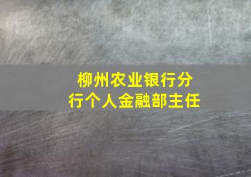 柳州农业银行分行个人金融部主任