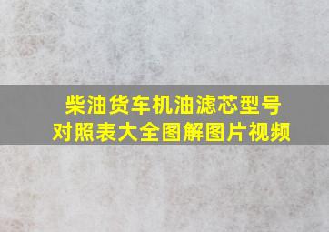 柴油货车机油滤芯型号对照表大全图解图片视频