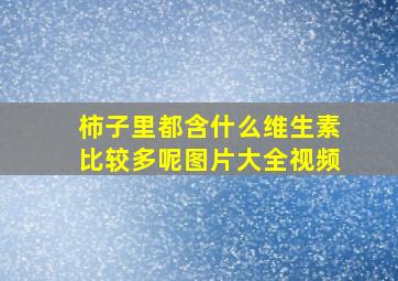 柿子里都含什么维生素比较多呢图片大全视频