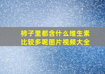 柿子里都含什么维生素比较多呢图片视频大全