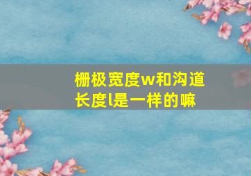 栅极宽度w和沟道长度l是一样的嘛