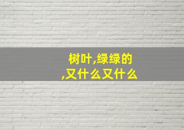 树叶,绿绿的,又什么又什么