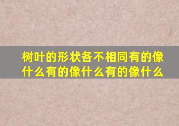 树叶的形状各不相同有的像什么有的像什么有的像什么