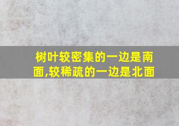 树叶较密集的一边是南面,较稀疏的一边是北面