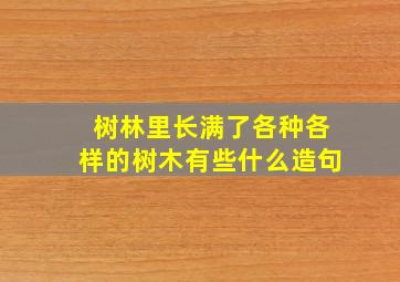 树林里长满了各种各样的树木有些什么造句