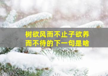 树欲风而不止子欲养而不待的下一句是啥