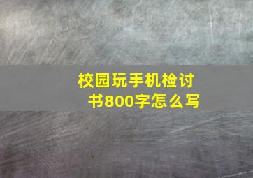 校园玩手机检讨书800字怎么写